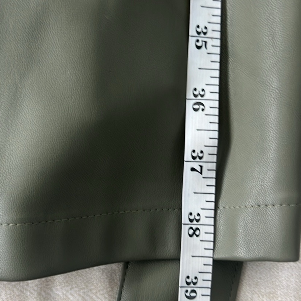 NWT,The Drop, Sam Olive Vegan Leather, Belted,Shirtdress, Button-Up, Size XXL - Picture 10 of 12